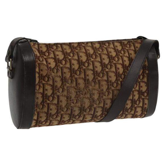 DIOR Trotter Canvas Shoulder Bag Beige Brown Gold - Picture 1 of 16